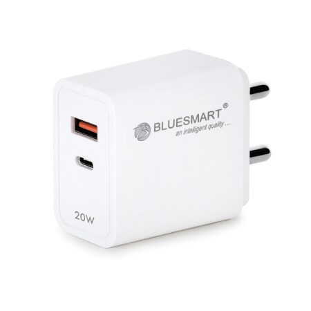 BLUE SMART 2 in 1 PD QC 20W Dual Port Fast Charger Type C Adapter USB Wall Fast Charger