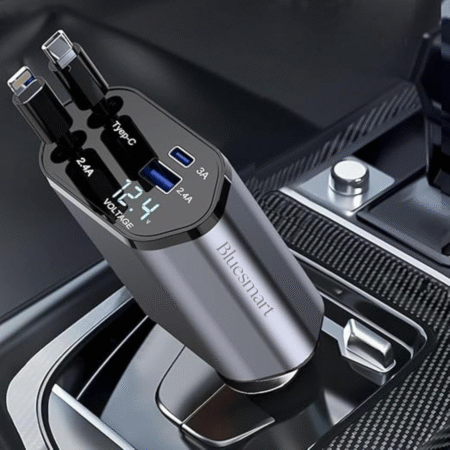 USB-A & USB-C Retractable Car Charger OEM ODM
